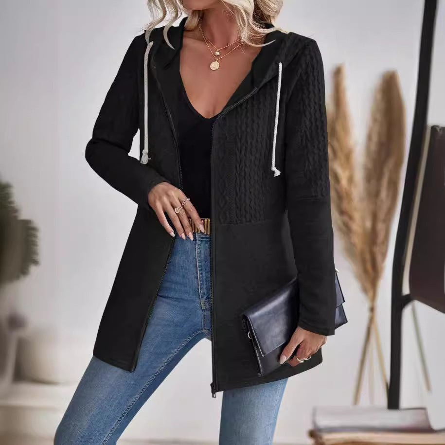 Mía | Elegante cárdigan gris con capucha