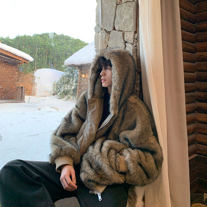 Abrigo térmico acolchado de piel