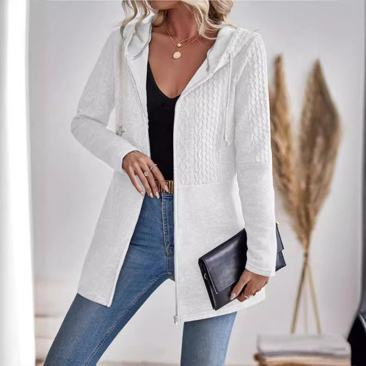 Mía | Elegante cárdigan gris con capucha