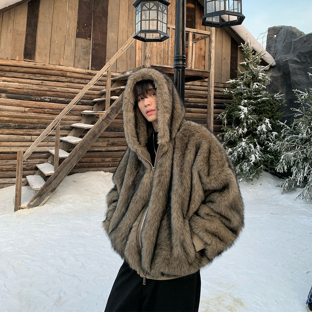 Abrigo térmico acolchado de piel