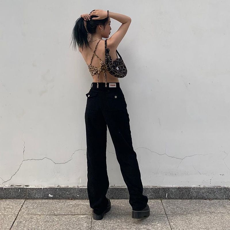 Top con estampado de leopardo sin espalda