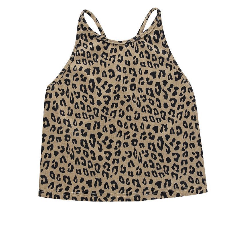 Top con estampado de leopardo sin espalda
