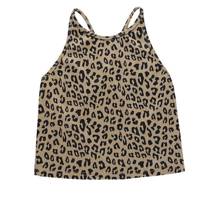 Top con estampado de leopardo sin espalda
